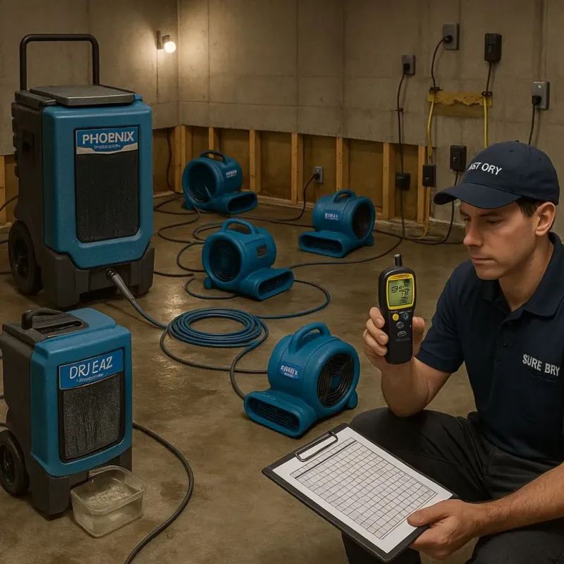Structural Drying and Dehumidification process in Durant, MS